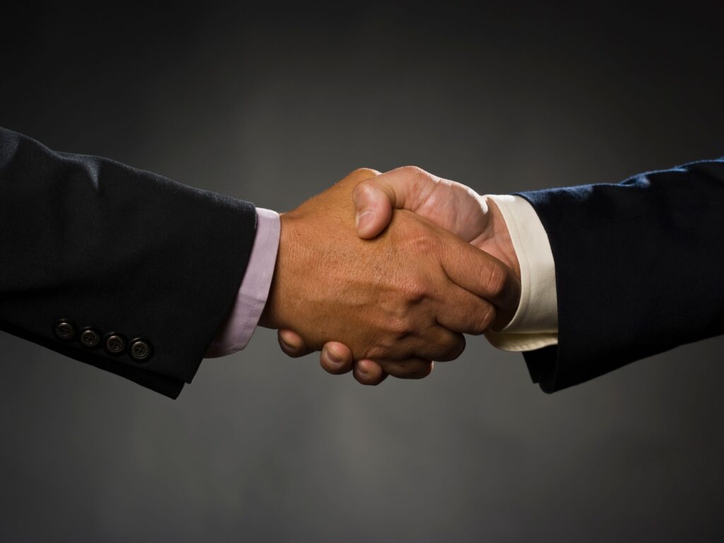 Shaking hands